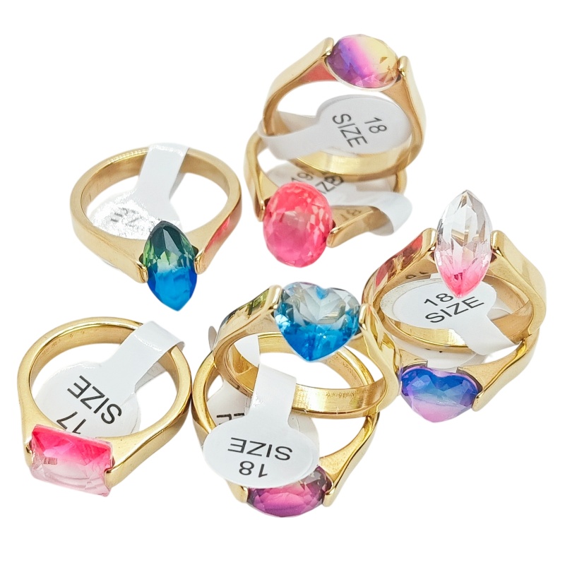 Wedding Supply Wholesale - Wholesale 12 Pcs Gradient Zircon Multi