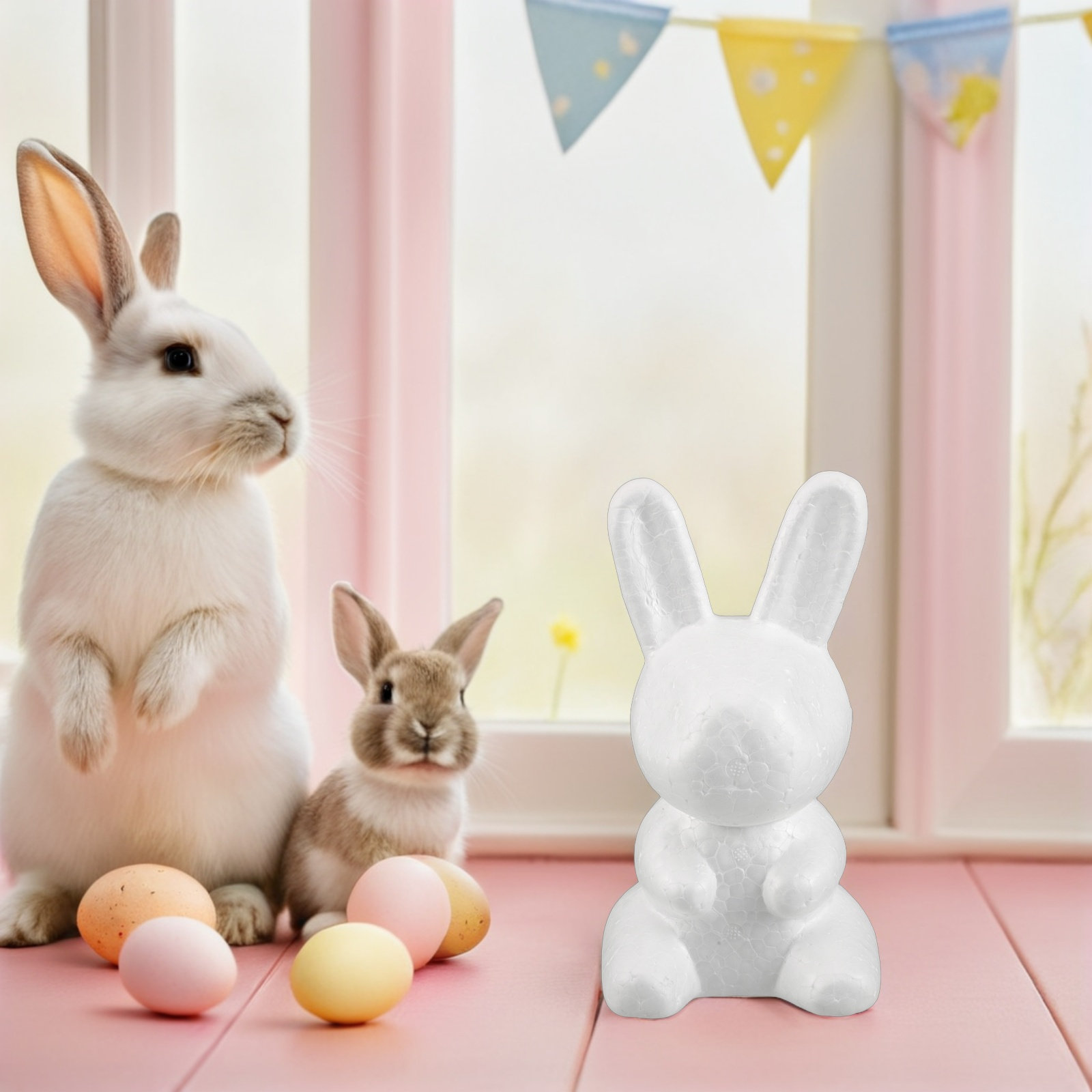 3Pcs White Foam Bunny DIY Scul - đánh giá và giá Wedding Floral Supply