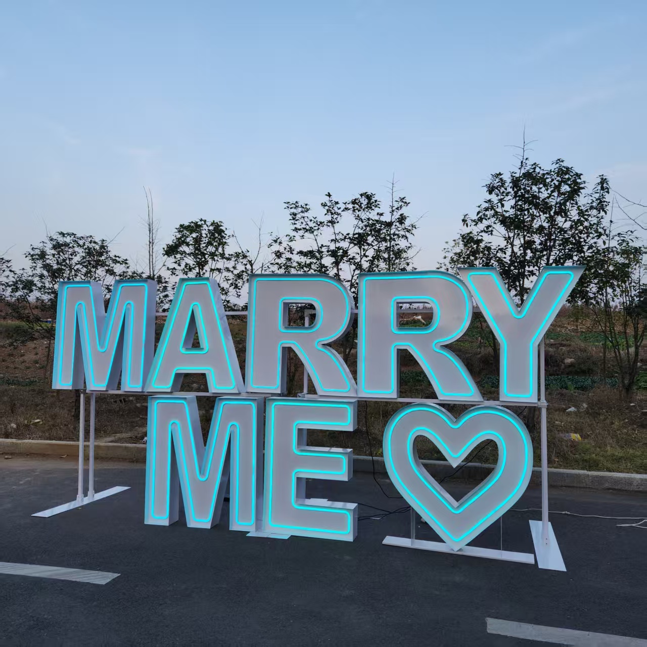 MARRY ME Metal RGB LED Neon Si - đánh giá và giá Wedding Party Supply Rentals